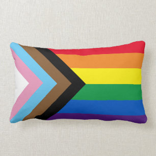 Inclusive rainbow Lgbtq gay diversity flag Lumbar Pillow