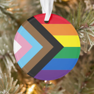Inclusive rainbow Lgbtq gay diversity flag Ornament