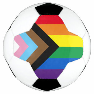 Inclusive rainbow Lgbtq gay diversity flag Soccer Ball