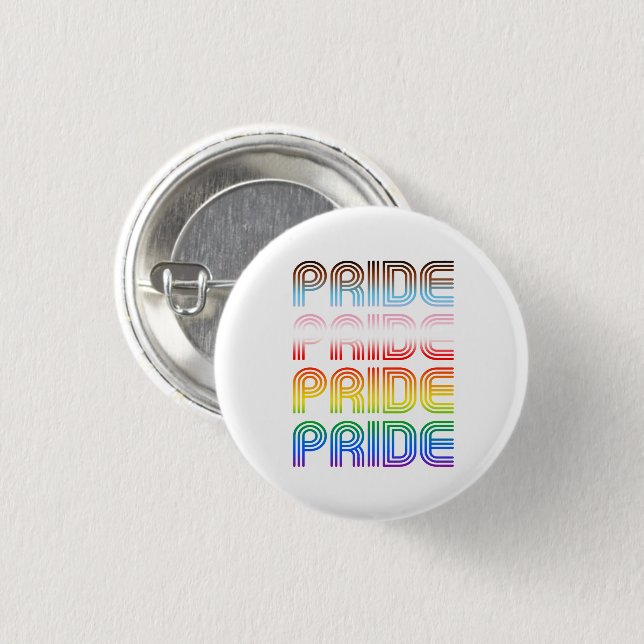 Inclusive Retro Pride 1 Inch Round Button (Front & Back)