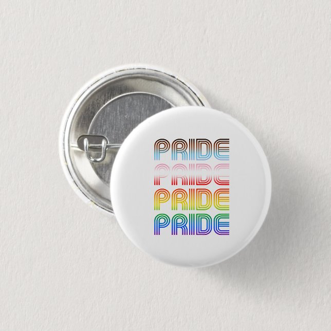 Inclusive Retro Pride 1 Inch Round Button (Front & Back)