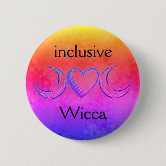 inclusive Wicca (yellow, hot pink, blue) 2 Inch Round Button