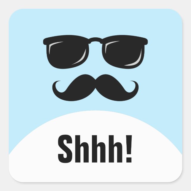 Incognito blue surprise party shhh! stickers (Front)