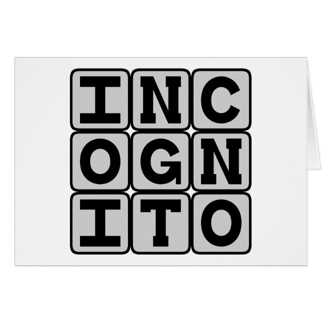 Incognito, Caché dans l'anonymat (Devant horizontal)