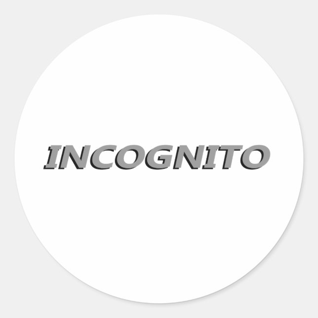 Incognito Classic Round Sticker (Front)
