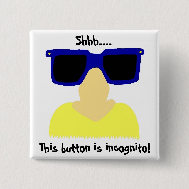 Incognito Moustache & Glasses Button (Front)