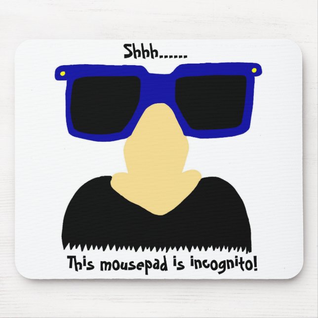 Incognito Moustache & Glasses Mousepad (Front)
