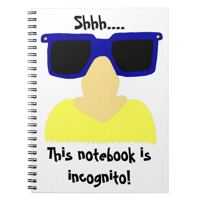Incognito Moustache & Glasses Notebook (Front)