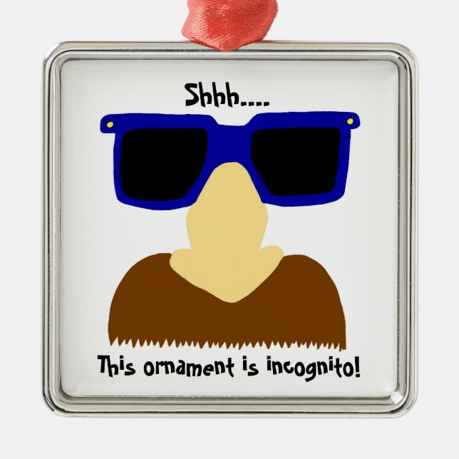 Incognito Moustache & Glasses Ornament (Front)