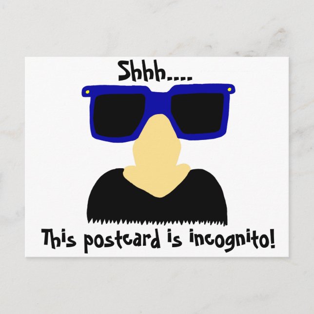 Incognito Moustache & Glasses Postcard (Front)