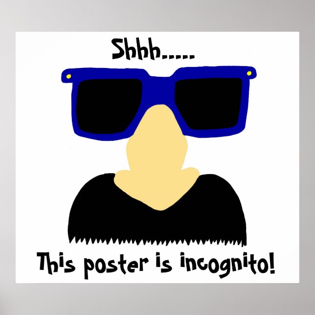 Incognito Moustache & Glasses Poster (Front)