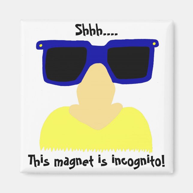Incognito Moustache & Lunettes Magnet (Devant)