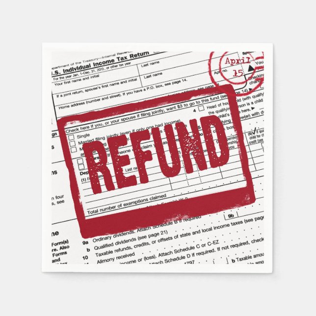 income tax refund stamp napkin (Front)