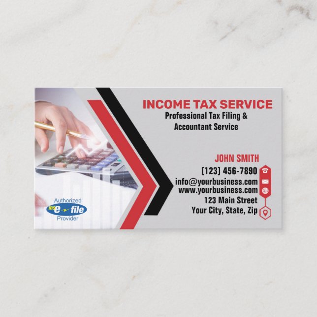 Income Tax Service Business Cards (Front)