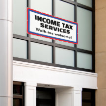 Income Tax Services Walk-Ins Welcome! Banner