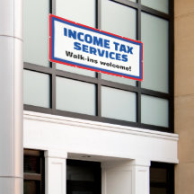 Income Tax Services Walk-Ins Welcome! Banner