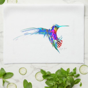 "Incoming!" Hummingbird Print Kitchen Towel