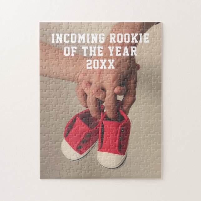 Incoming Rookie Photo Pregnancy Announcement Jigsaw Puzzle (Vertical)
