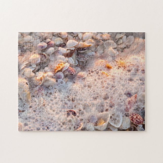 Incoming Surf And Seashells On Sanibel Island Jigsaw Puzzle (Horizontal)