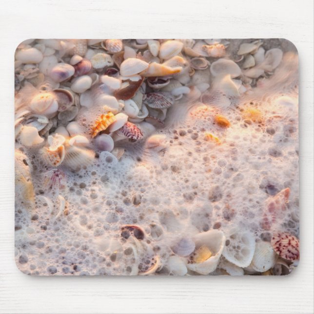 Incoming Surf And Seashells On Sanibel Island Mouse Pad (Front)