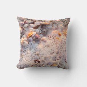 Incoming Surf And Seashells On Sanibel Island Throw Pillow