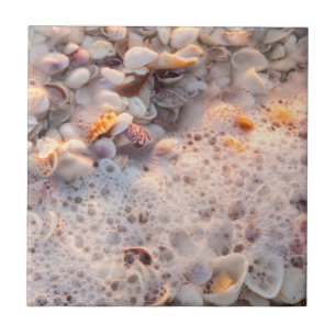 Incoming Surf And Seashells On Sanibel Island Tile