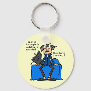 Incomplete Then Finished Marriage Humour Keychain
