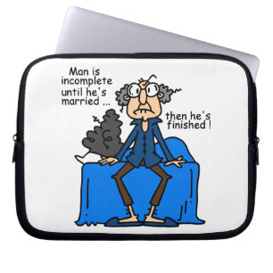 Incomplete Then Finished Marriage Humour Laptop Sleeve