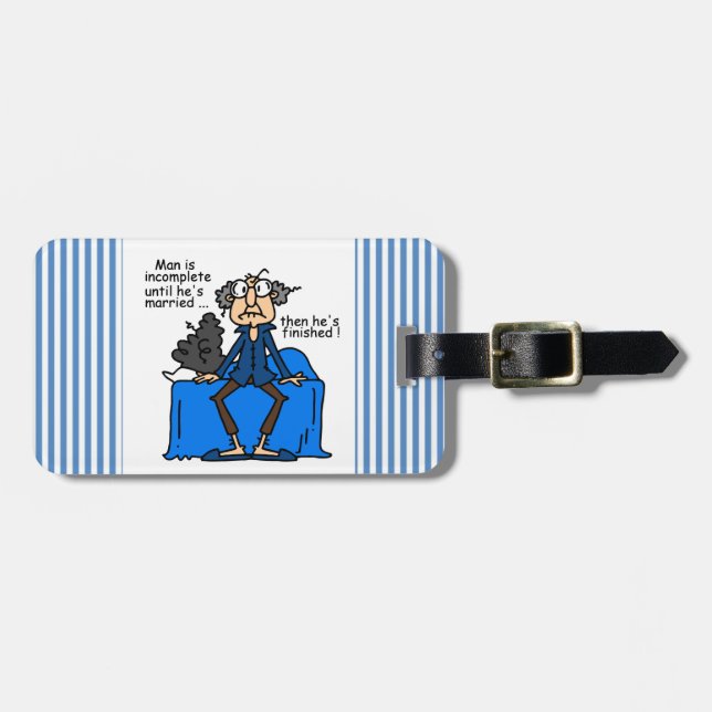Incomplete Then Finished Marriage Humour Luggage Tag (Front Horizontal)