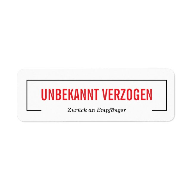 Inconnu déménagé  (Devant)