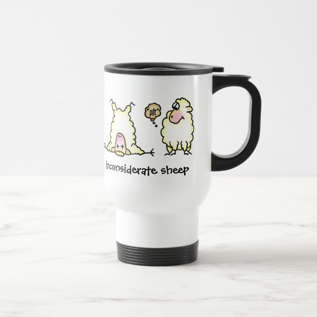 Inconsiderate Sheep Travel Mug (Right)