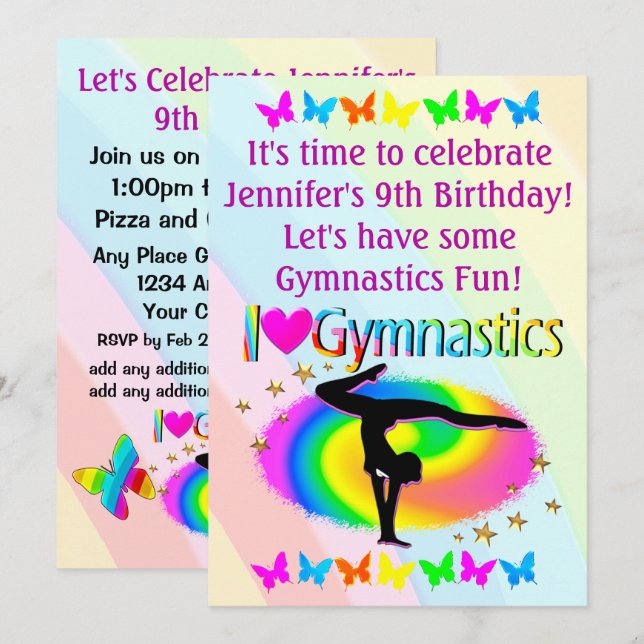 INCONTOURNABLE J'AIME LES INVITATIONS GYMNASTIQUES (Devant / Derrière)