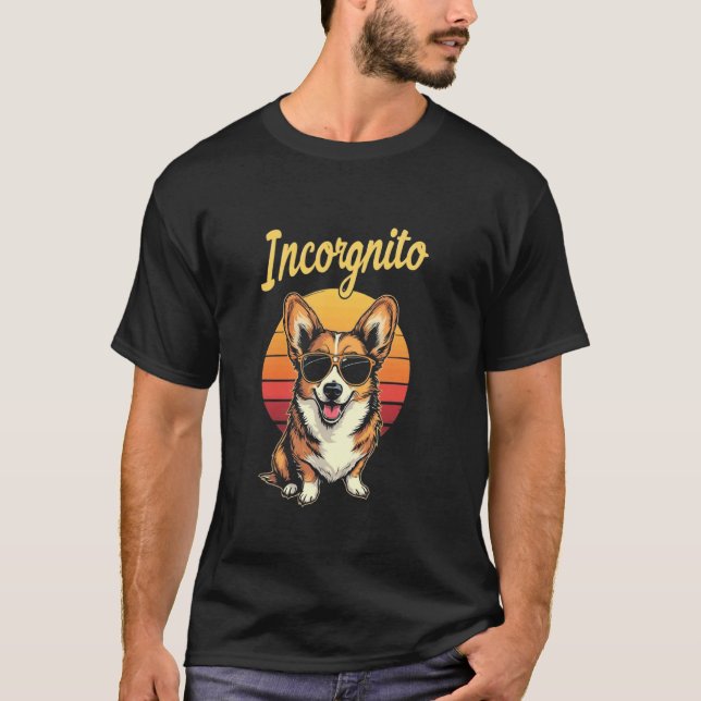 Incorgnito Corgi Retro T-Shirt (Front)