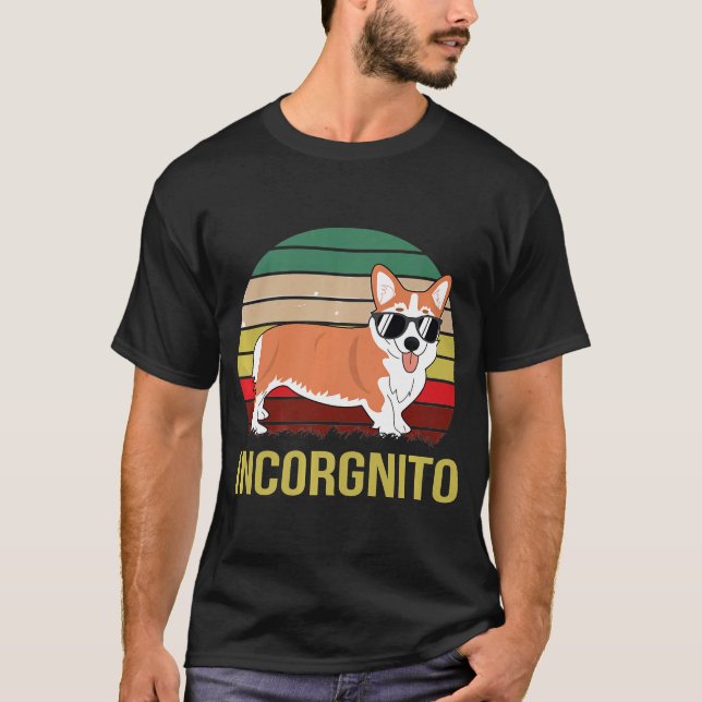 Incorgnito Incognito Corgi Dog Premium T-Shirt (Front)