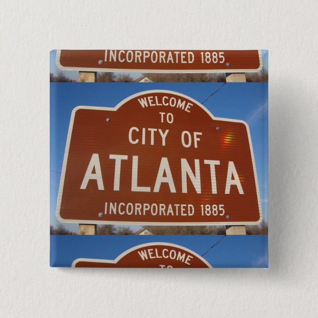 Incorporated Atlanta 2 Inch Square Button (Front)