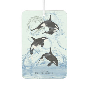 Incredible Black and White Watercolor Orcas Air Freshener