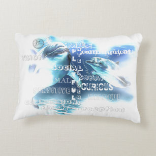 Incredible Dolphins Cotton Accent Pillow 16" x 12"
