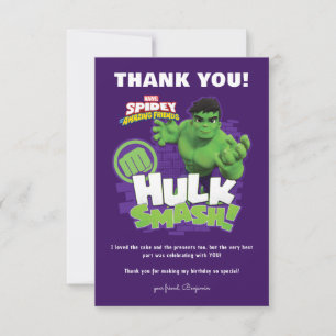 Incredible Hulk Smash Birthday Thank You Card