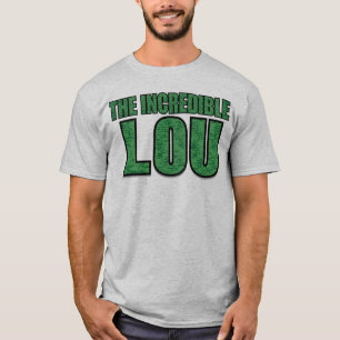 Incredible Lou - Green Brick Pattern Typography T-Shirt