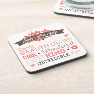 Incredible Mom Happy Mother's Day Coaster