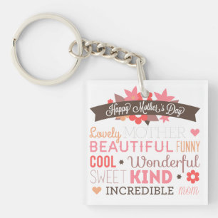 Incredible Mom Happy Mother's Day Keychain