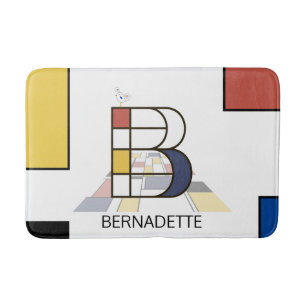 Incredible Neoplasticism Art Monogram. Letter B Bath Mat