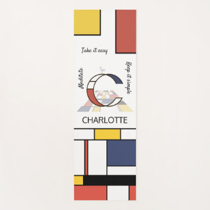 Incredible Neoplasticism Art Monogram. Letter C Yoga Mat