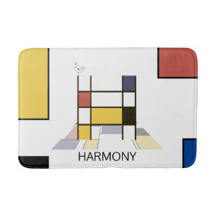 Incredible Neoplasticism Art Monogram. Letter H Bath Mat
