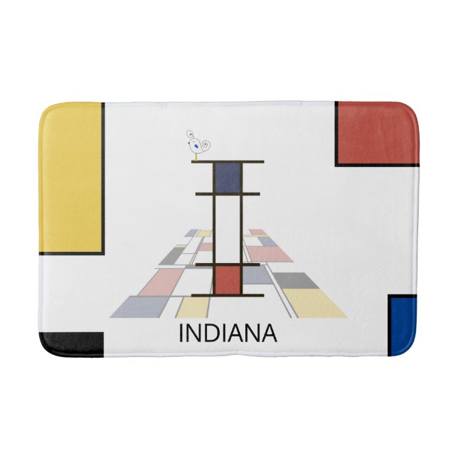 Incredible Neoplasticism Art Monogram. Letter I Bath Mat (Front)