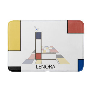 Incredible Neoplasticism Art Monogram. Letter L Bath Mat