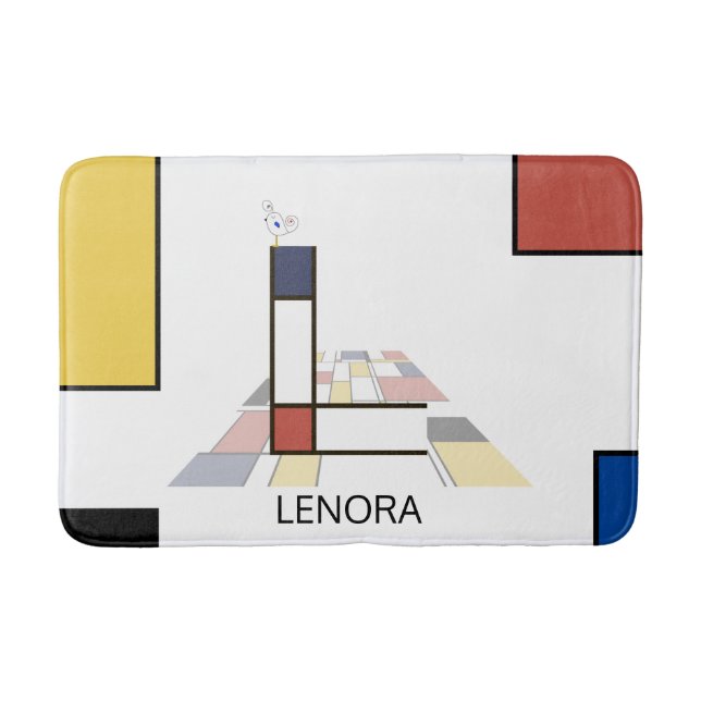 Incredible Neoplasticism Art Monogram. Letter L Bath Mat (Front)