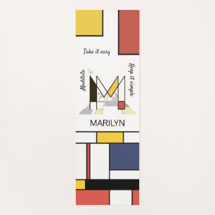 Incredible Neoplasticism Art Monogram. Letter M Yoga Mat