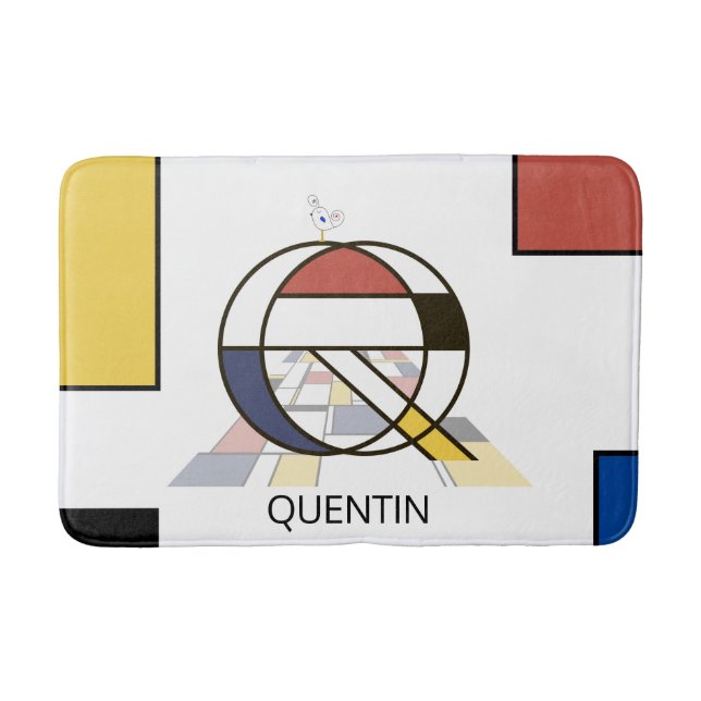 Incredible Neoplasticism Art Monogram. Letter Q Bath Mat (Front)