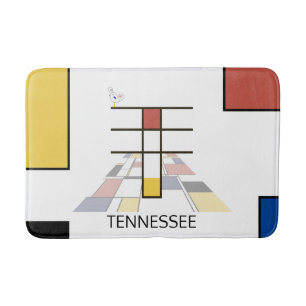 Incredible Neoplasticism Art Monogram. Letter T Bath Mat